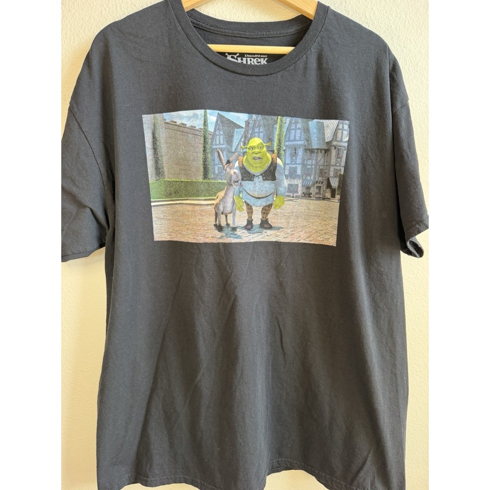 DreamWorks Shrek Donkey Graphic T-Shirt Gray XL 100% Cotton Made Nicaragua